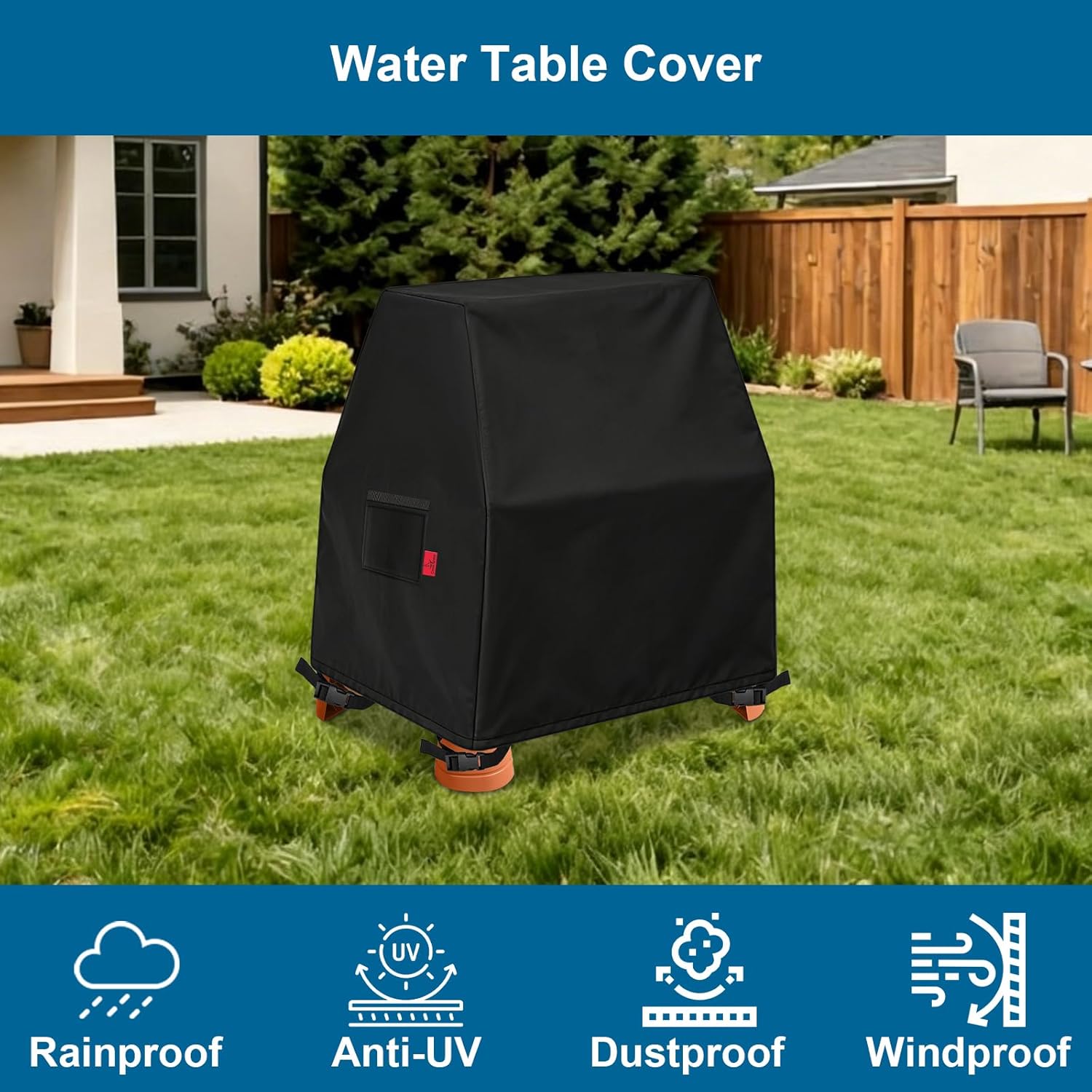 Kids Water Table Cover Fits Step2 Dino Dig Sand and WaterTable,Waterproof Dustproof Anti-UV Outdoor Kids Water and Sand Toys,Cover only (35''x32''x32'')