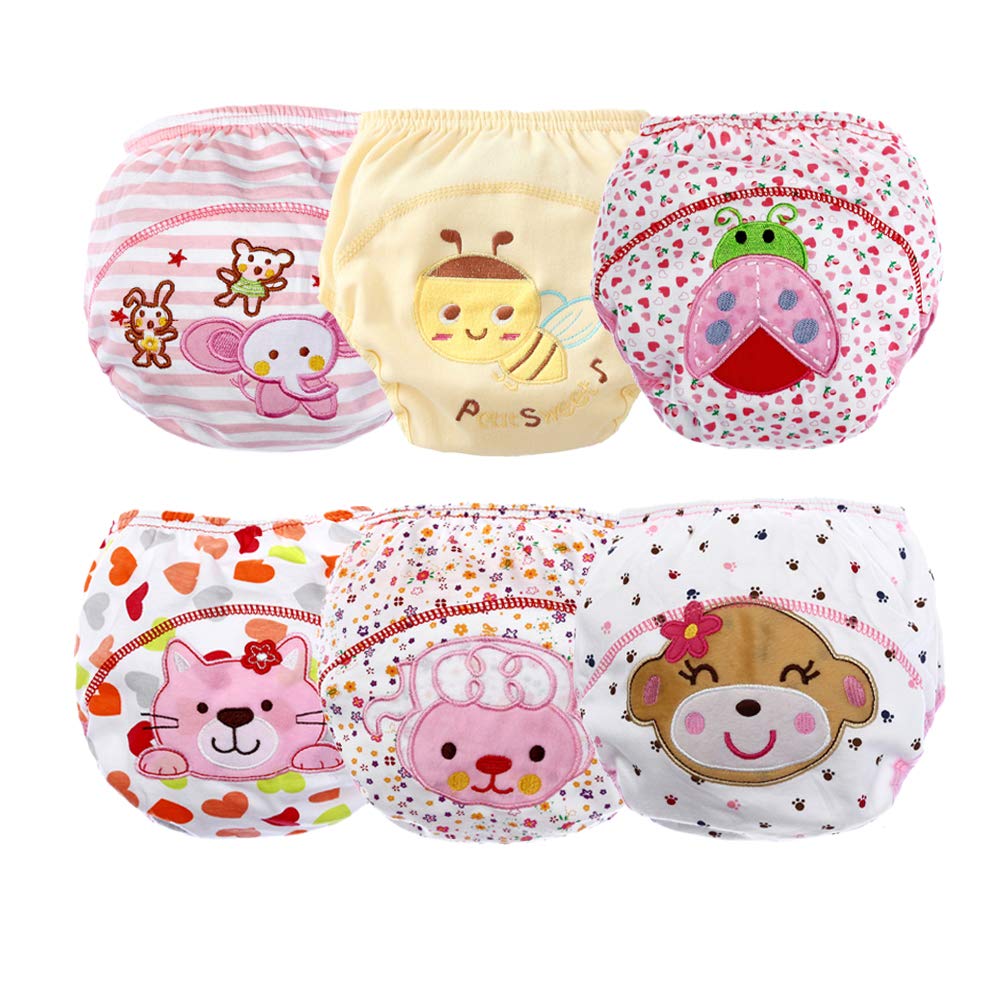 Orinery Cotton Reusable Baby Training Pants Unisex Potty Toddler Underpants Kids Waterproof Breathable Underwear 6-Pack