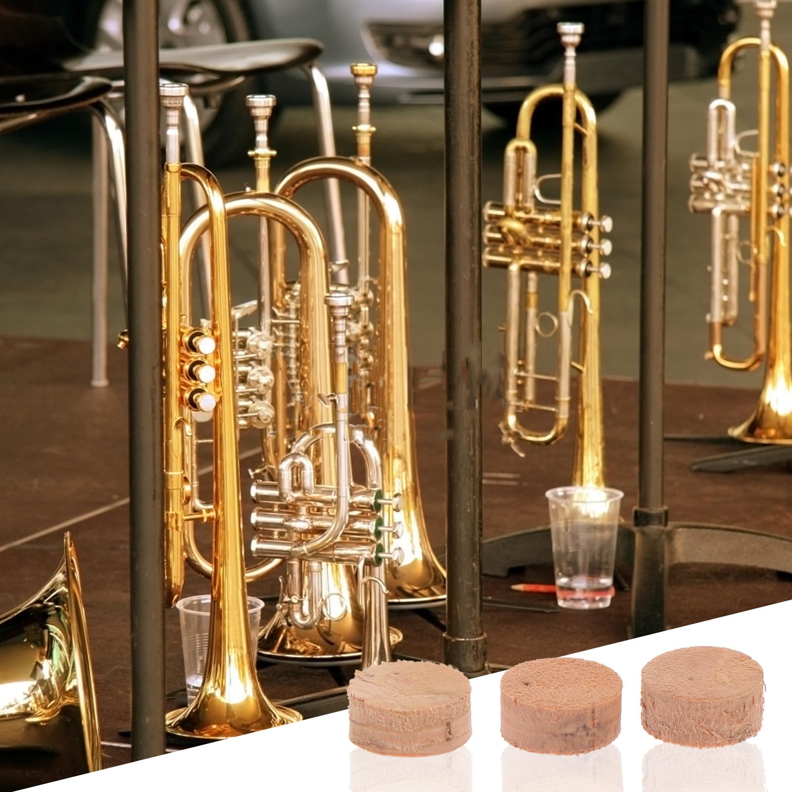 3 Stück Teiliges Korkpolster für Tuba Wasserklappe Strapazierfähige Kork matten für Tenor Bass tuba Schützende Zubehörteile für Musikinstrumente Langlebig und Stabil in Khaki