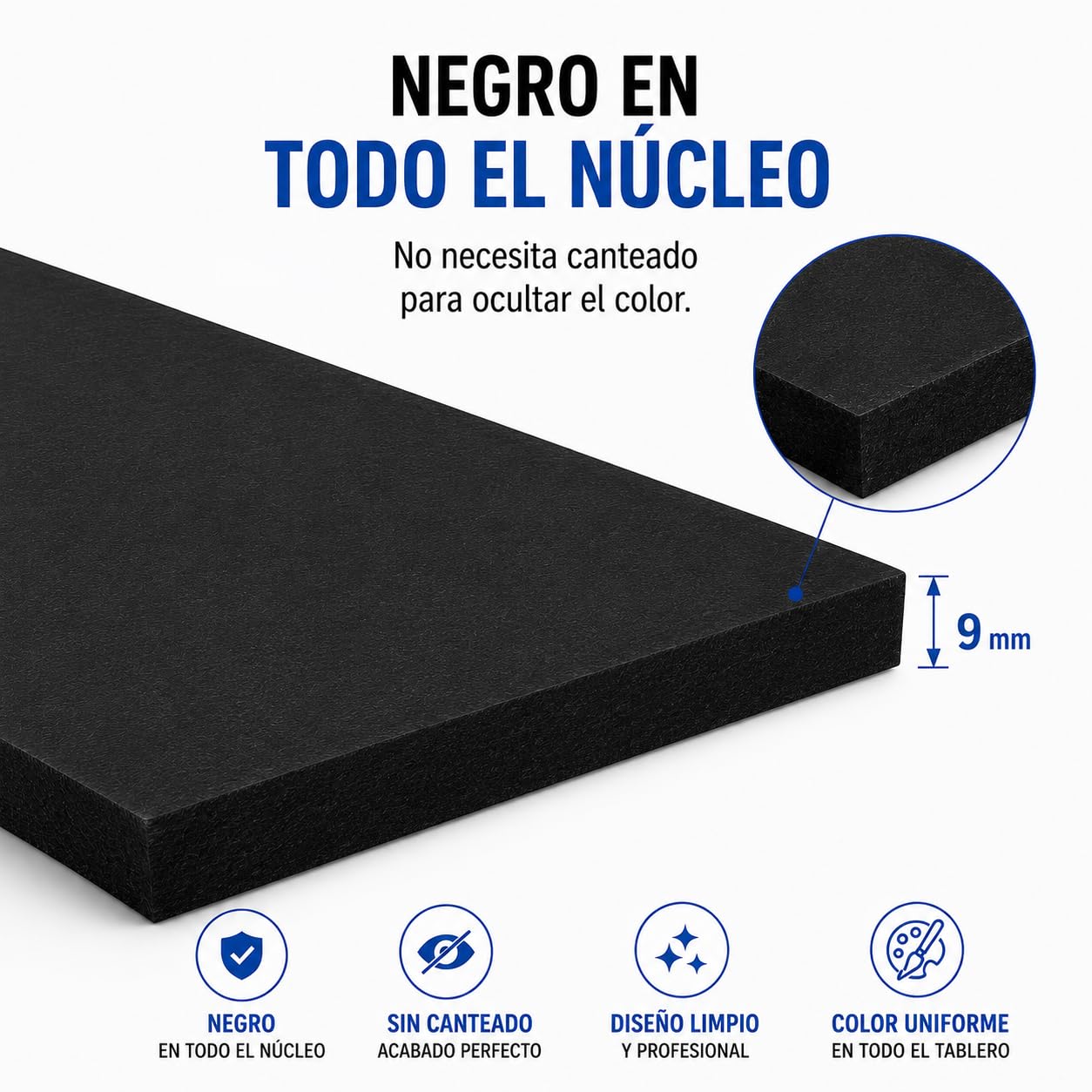 Tableros de madera mdf hidrofugo negro a medida de 9mm de grosor de cualquier tamaño. Medidas: 140x40