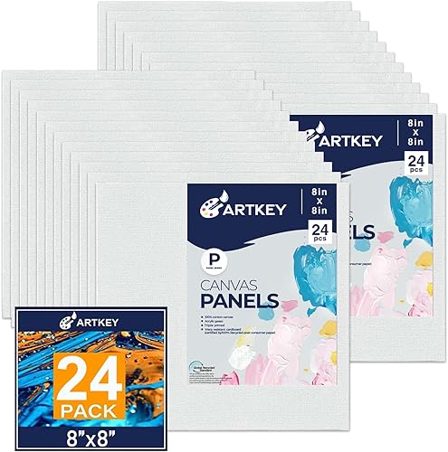 Miniatura 23 de Artkey Paquete de 12 tableros de lona de 5 x 7 pulgadas, 10 onzas, imprimados 100% algodón, lienzos en blanco para pintura, paneles de lienzo