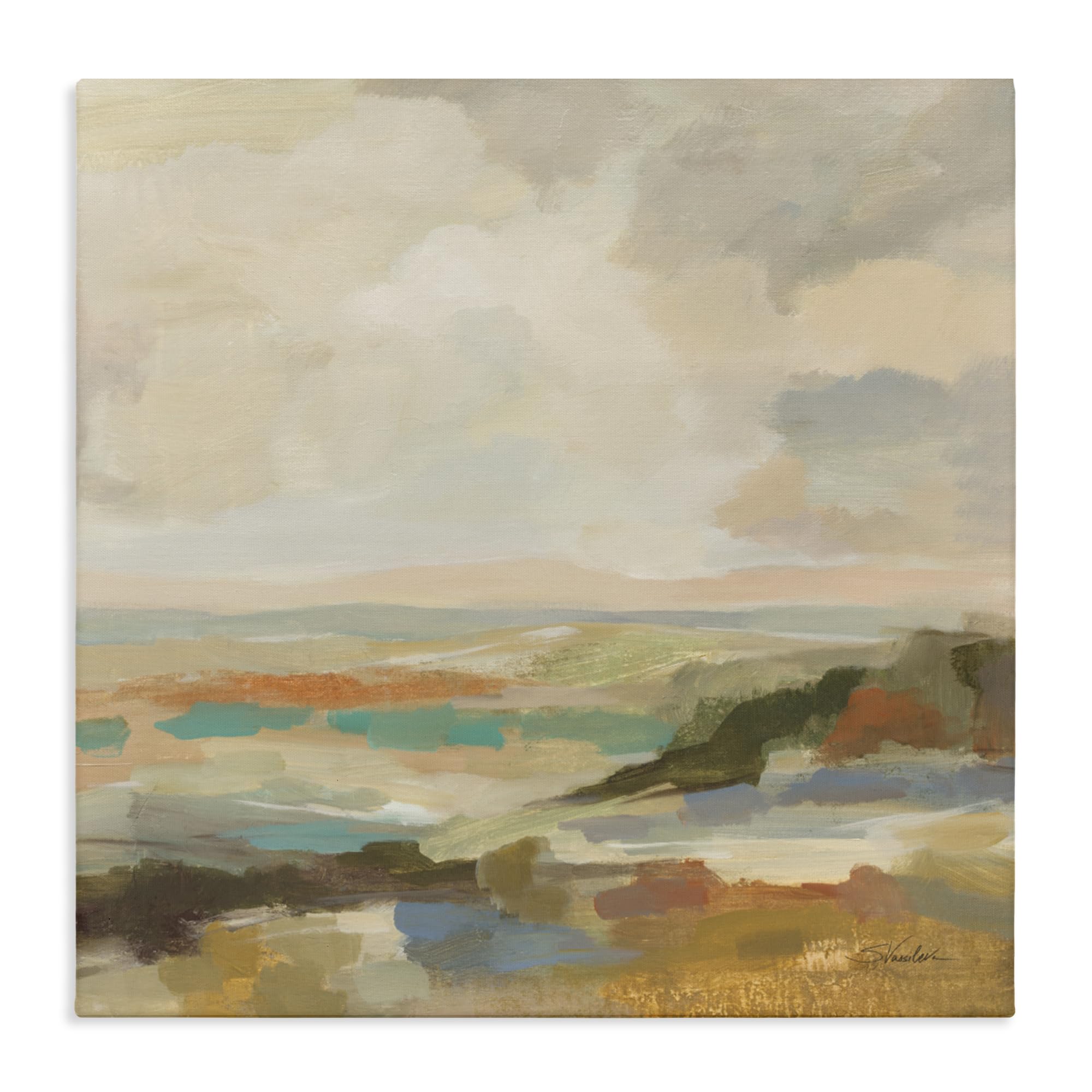 Stupell Industries Muted Harmony Landscape Abstract Landscape Harmony, 17 X 17 Inch Canvas Wall Art