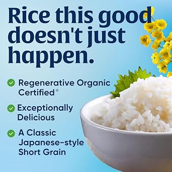 Lundberg Organic California Sushi Rice - أرز قصير الحبوب ، أرز لزج أبيض على الطريقة اليابانية لفائف السوشي المثالية ، أوعية الأرز ، وموتشي ، نما الأرز الأبيض في كاليفورنيا ، 32 أونصة