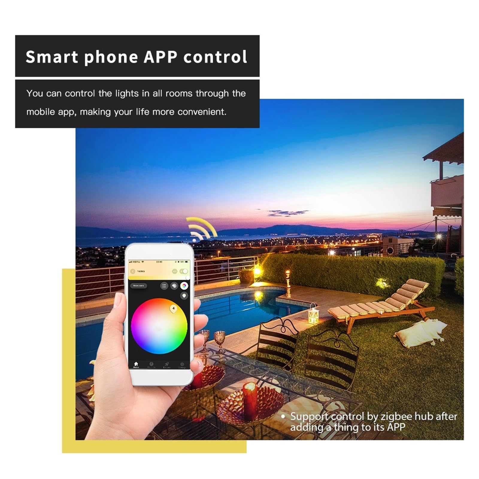 Smart Zigbee 3.0 Floodlight LED Outdoor 10W Pro RGB CCT Wodoodporny Stopień Ochrony IP65 Do Zewnętrznego Oświetlenia Dekoracyjnego Ogrodu Efektywna OszczęDność Energii(10W Floodlight Pro)