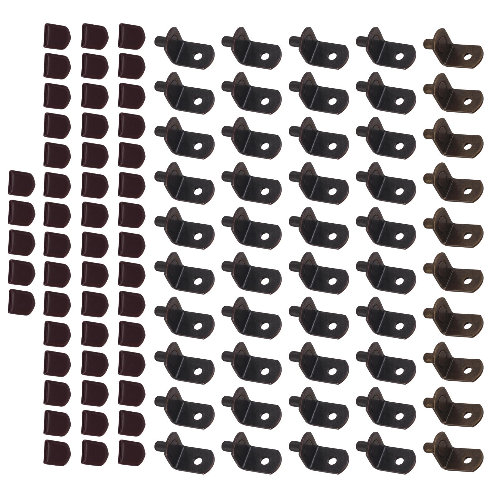 50Pcs Metal Shelf Brackets Stoppers Hole Punches Shelf Pins for Glass Kitchen Cabinet Bookcase Closet Furniture Shelves L Shaped Metal Peg