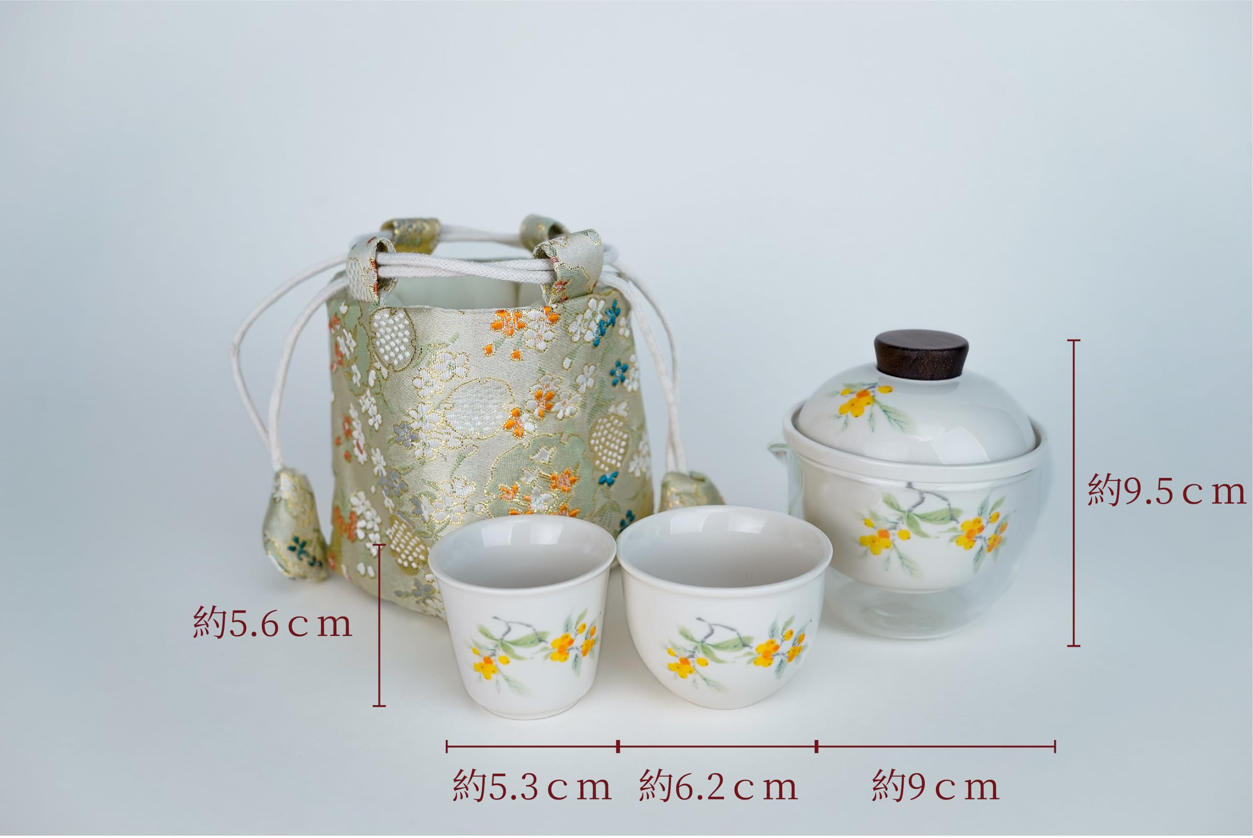 Amazon | 【茶器セット】花柄ガラス急須＆湯呑み2個 中国茶器セット