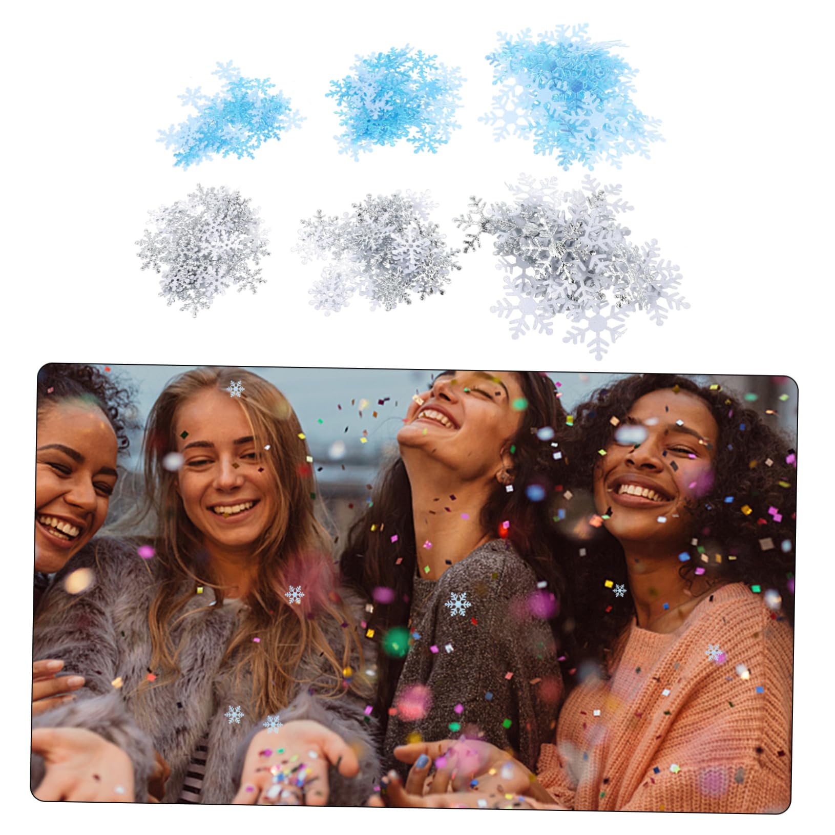2piezas Confetti De Para Decoración Navideña De Agradecimiento Bodas y Azul y Plateado Decoración De Mesas y Salones