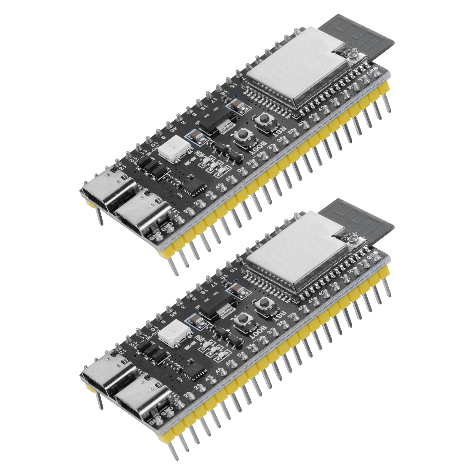 ESP32-S3 DevC-1-N16R8-S3 Scheda di sviluppo con connettore IPEX AYWHP Wi-Fi + modulo BLE MCU ESP32-S3 completamente integrato compatibile con Arduino (2 pezzi)