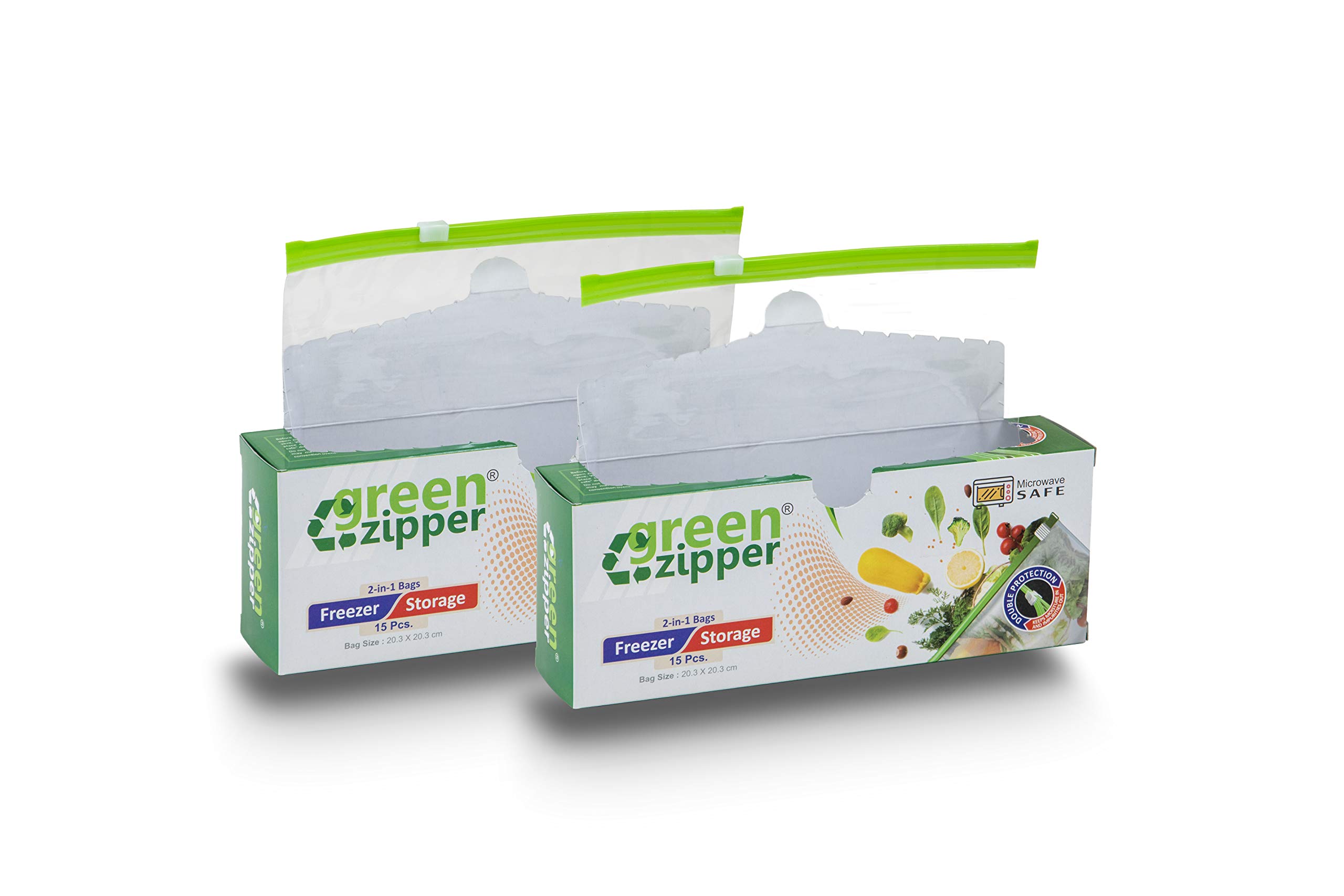GREEN ZIPPER Seal Freezer Food Storage Bags 15 Bags In 1 Box Microwave Safe, Re-Usable, Washable, Transparent & Bpa Free (Small 2X) (B09LM39LW2) Amazon Price History, Amazon Price Tracker