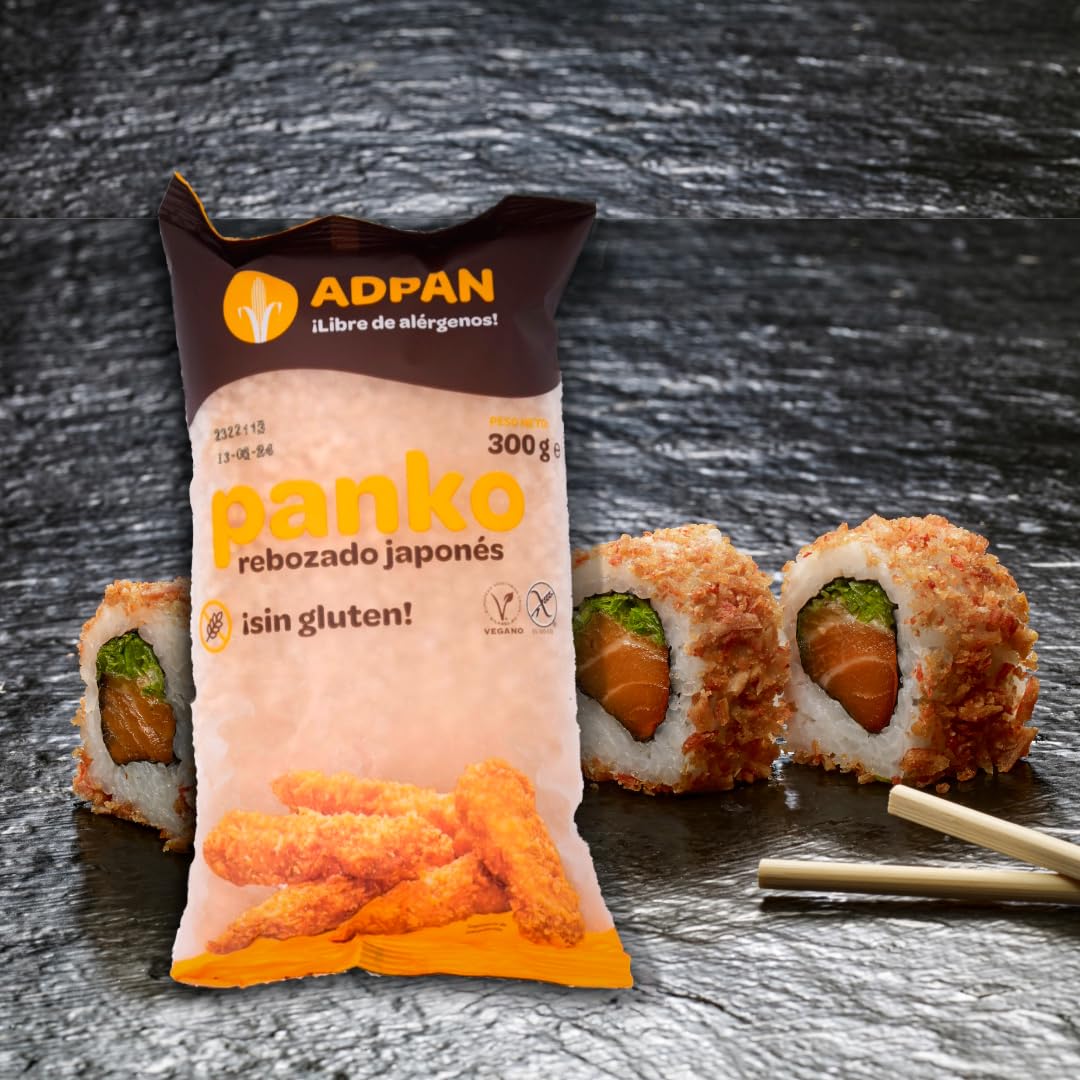 ADPAN Panko Sin Gluten Pack 3 x 300g Rebozado Crujiente Pan rallado Japonés Apto para celiacos