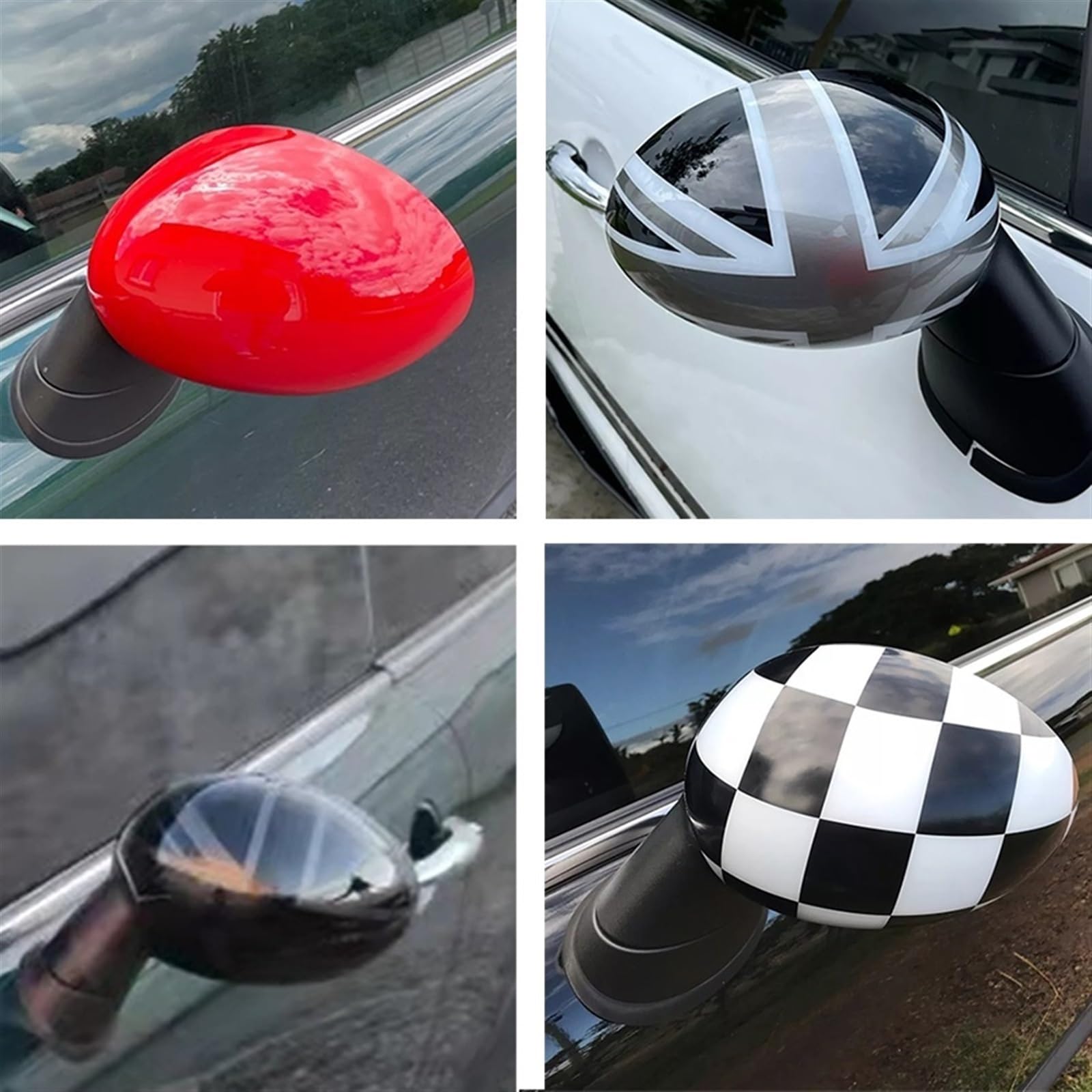 Carcasa Protectora Para Espejo Retrovisor De Mini Cooper S Clubman R55 Countryman - Cubierta Decorativa Negra Con Adhesivo (Plegado Automático)