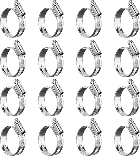 Steelsoft Abrazadera de manguera sin pelar de 1-14 pulgadas, tamaño #16, ancha, alto par resistente, abrazaderas de manguera de engranaje helicoidal