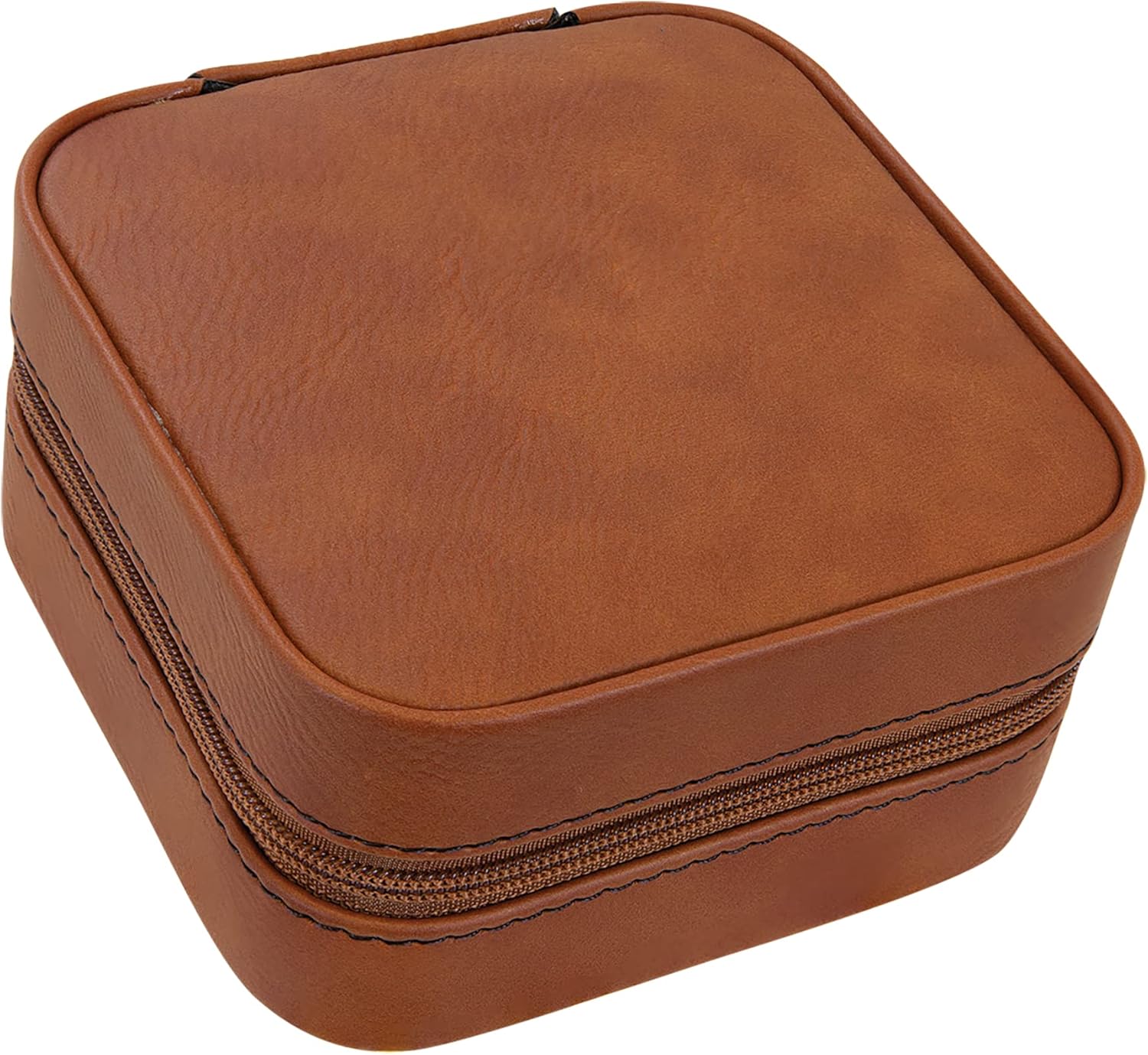 Personalized Birth Flower Jewelry Box Travel Case (Rawhide, June - Honeysuckle)