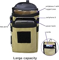 Vista 3 de Funda doble para teléfono para dos teléfonos, soporte para cinturón para hombre, funda táctica para teléfono celular con trabilla para cinturón