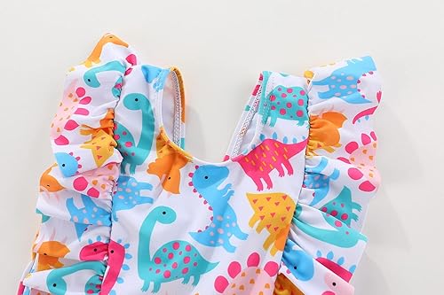 Miniatura 4 de Amberetech Traje de baño de una pieza para niñas con volantes, sin mangas, bikini para la playa