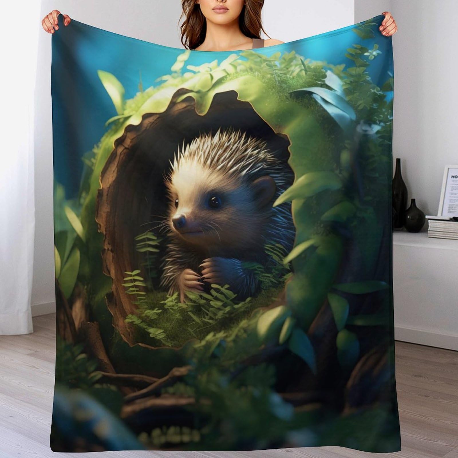 Couverture hérisson polaire anti-froid et moelleuse pour lit et sofa