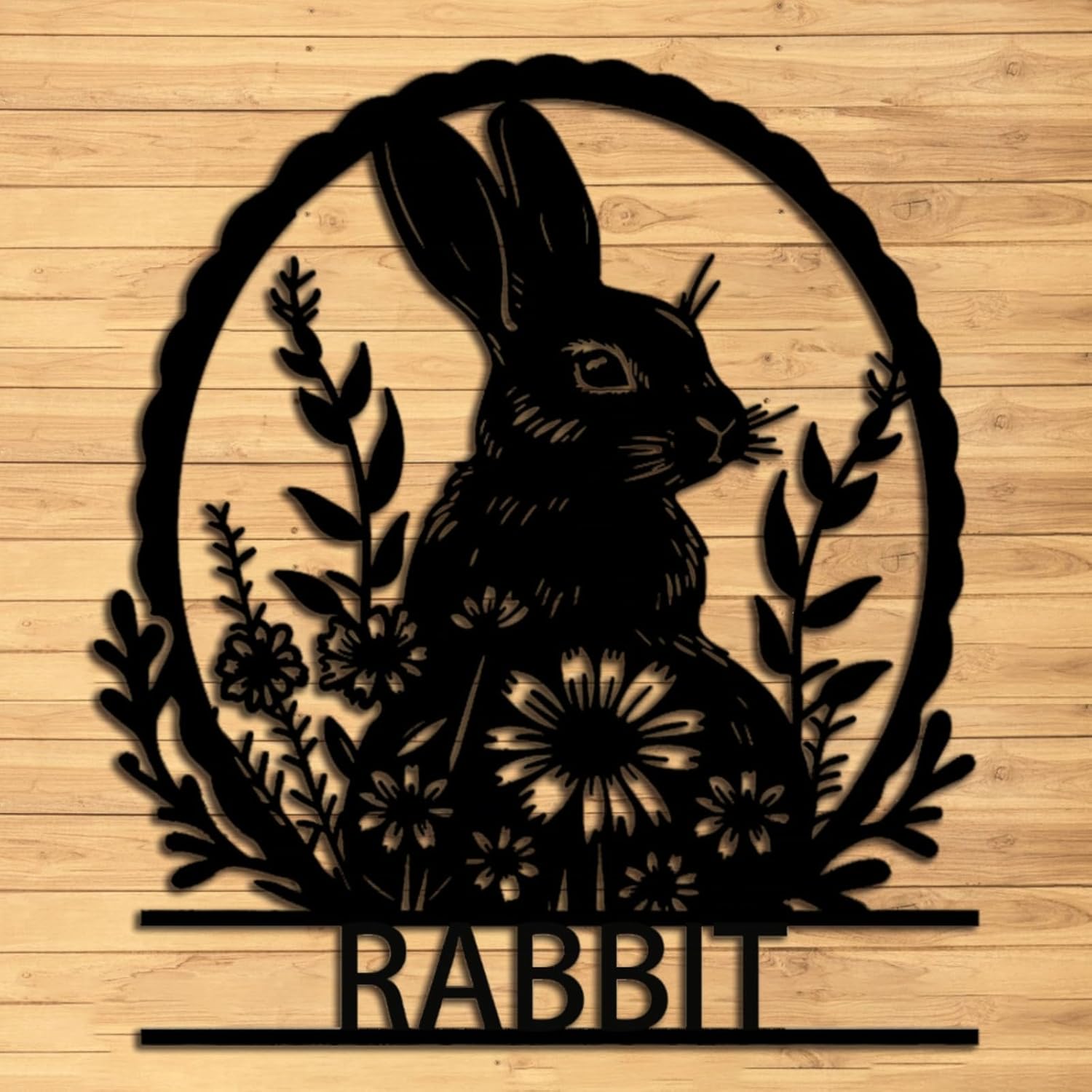 Custom Rabbit Metal Wall Sign - Personalized Rabbit Metal Wall Art -Rabbit Metal Wall Decor - Custom Metal Signs-Personalized Name Wall Decor-Metal Wall Decor