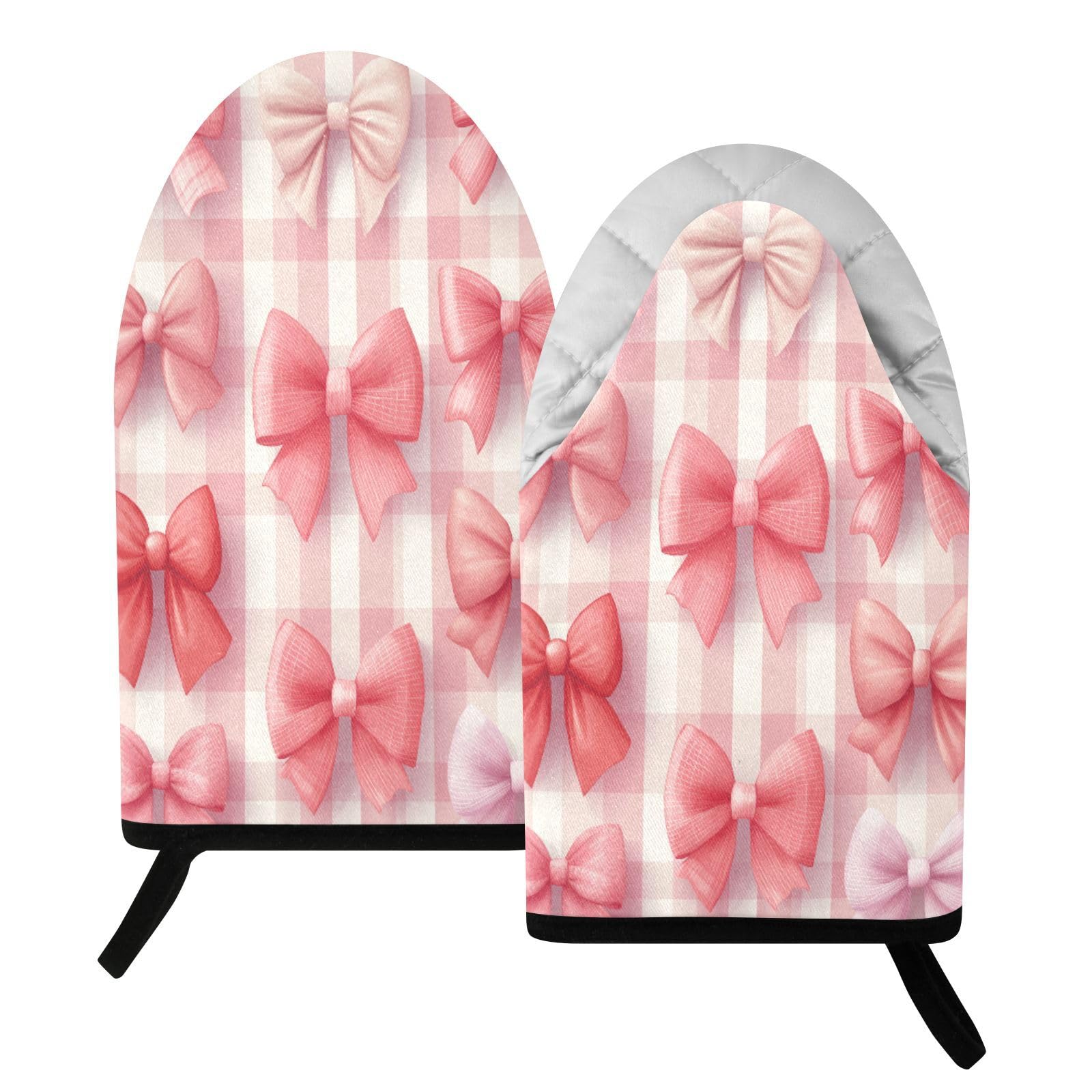 BURSTDDY Bows Oven Mitt,Heat Resistant Kitchen Mitts for Cooking