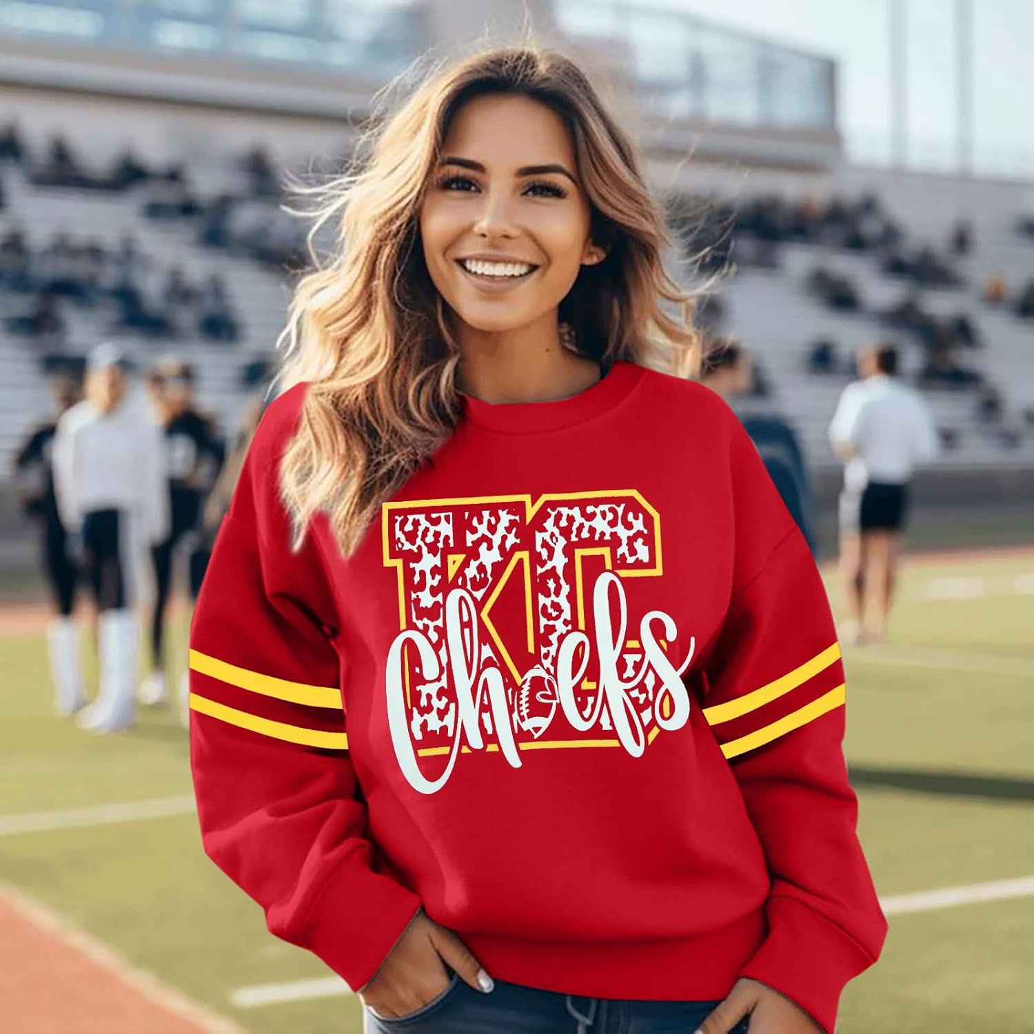 MYHALF Game Day Sweatshirt Football Shirts: Women Gameday Sequin Outfits Football Fan Game Day Shirt Long Sleeve Casual Tops - Image 5