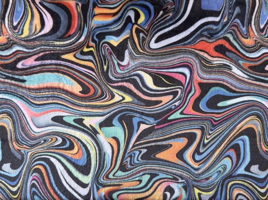 Tissu polaire super doux pour couvertures cocooning Liquid Art