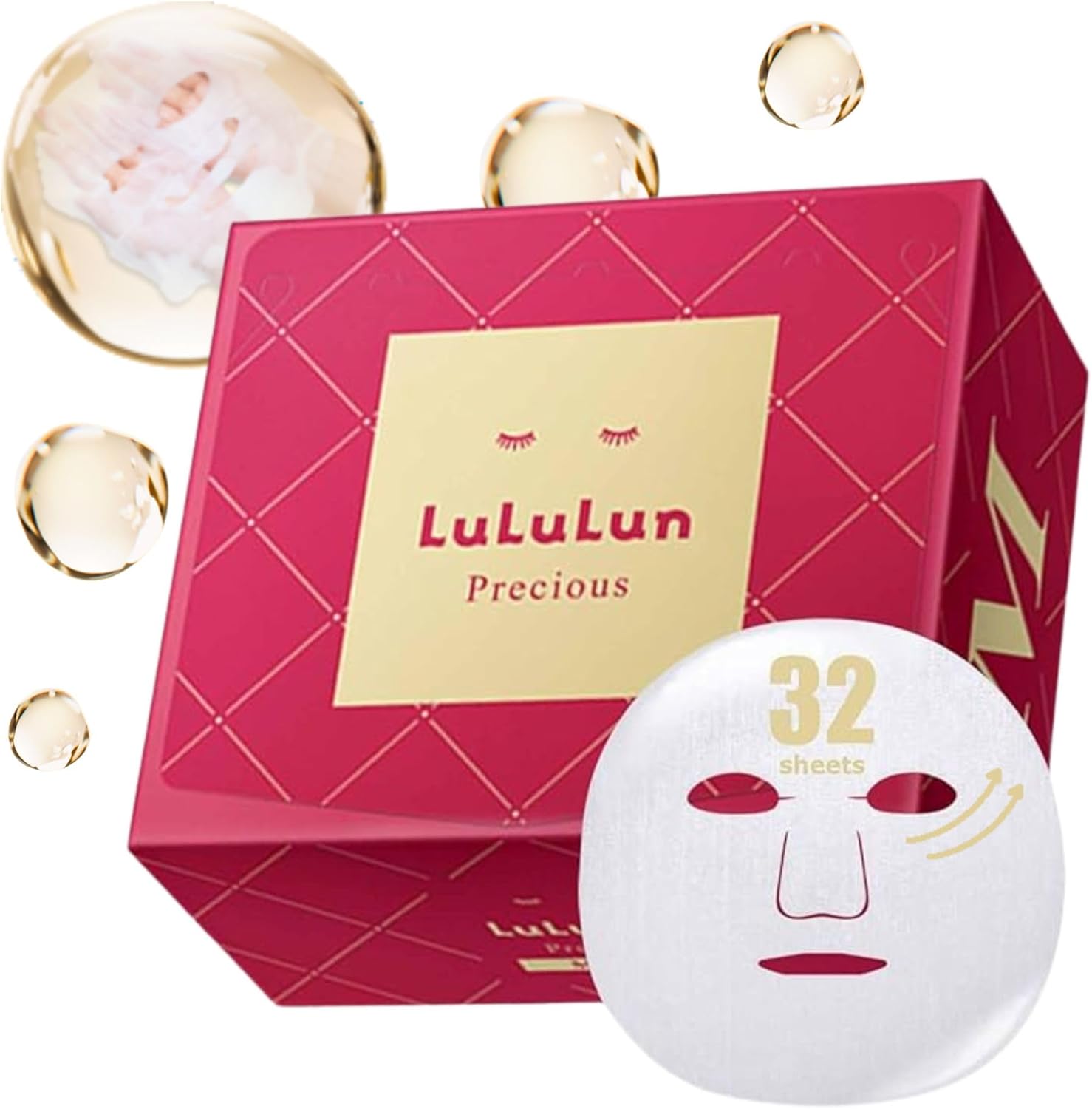 Precious Gezichtsmaskers, diepwerkend, vochtinbrengende gezichtsmaskers, set voor dagelijks gebruik, gezichtsmasker met Acacia Flower Honey (32 vellen)