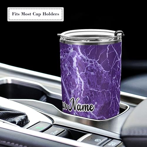 Miniatura 5 de MCHIVER Vaso de acero inoxidable personalizado con nombre personalizado, taza de café de viaje de 20 onzas, vasos aislados con tapa y popote