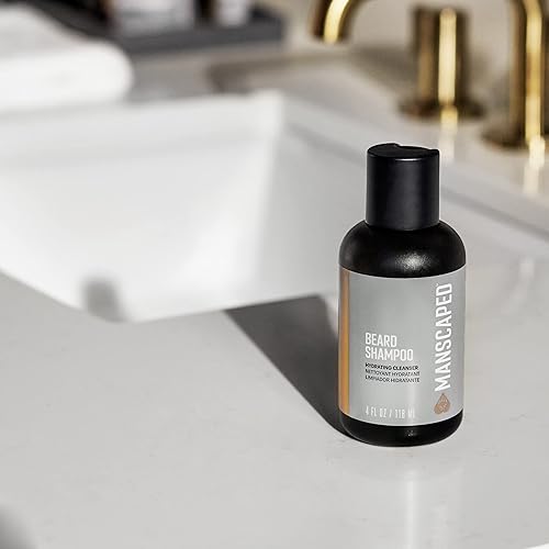 Miniatura 3 de MANSCAPED Kit de cuidado de barba incluye champú y bálsamo hidratante para barba ultra premium cepillo suave peine y tijeras de precisión para aseo