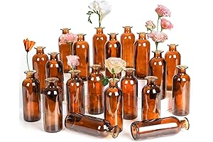 Set of 20 Amber Bud Vases - Stylish Vintage Home Decor for Any Occasion