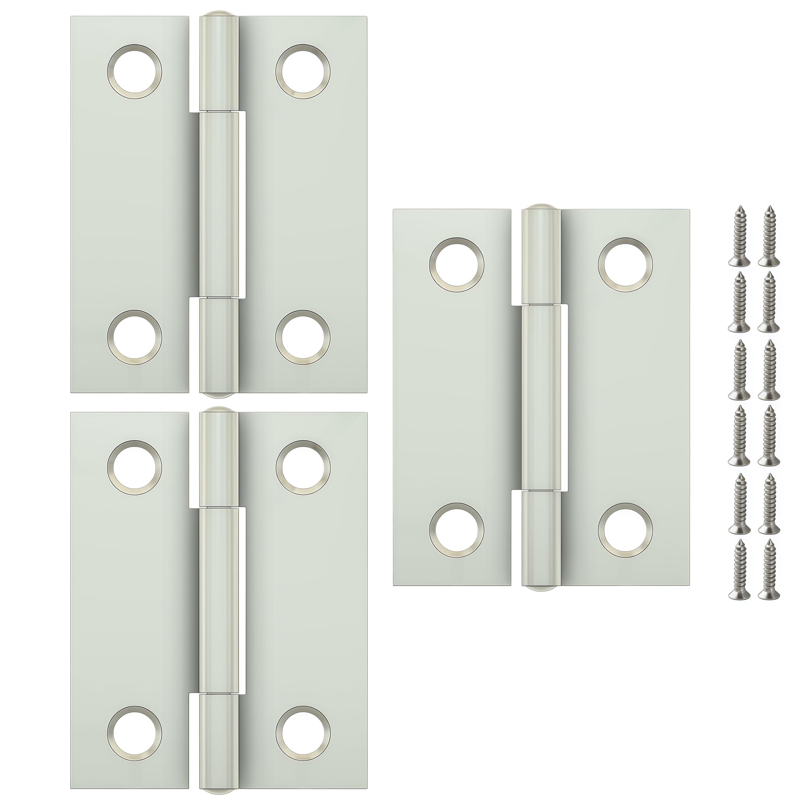 Vbnexyr Regular Door Hinges 3 Pack Of Stainless Steel Folding Hinges For Cabinets Casement Hinges And Door/Window Hardware With Screws 38 * 30 * 1.0Mm (Steel Core)