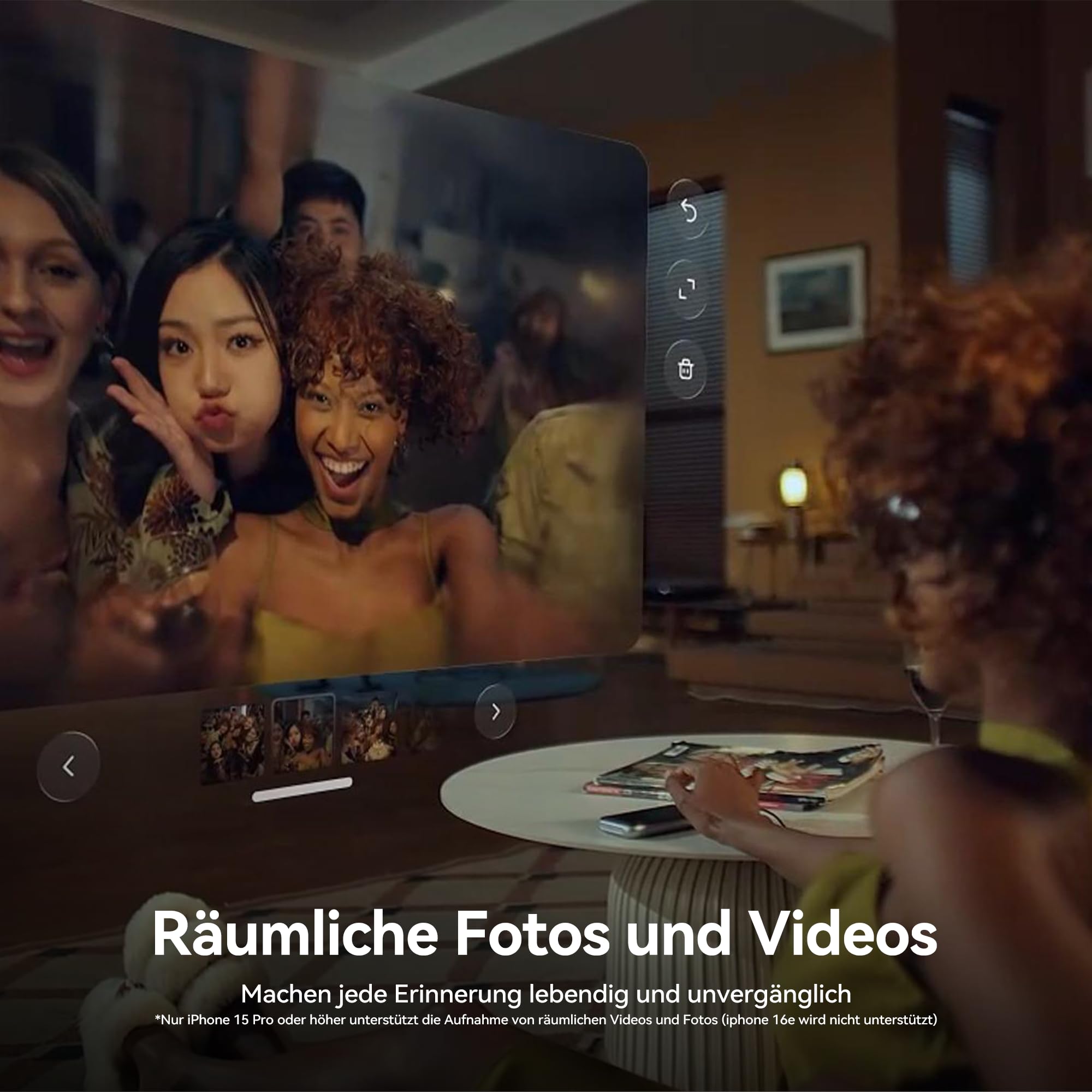 AR Spatial Schwarz, AR-Brille mit dreifachem Display für räumliches Computing