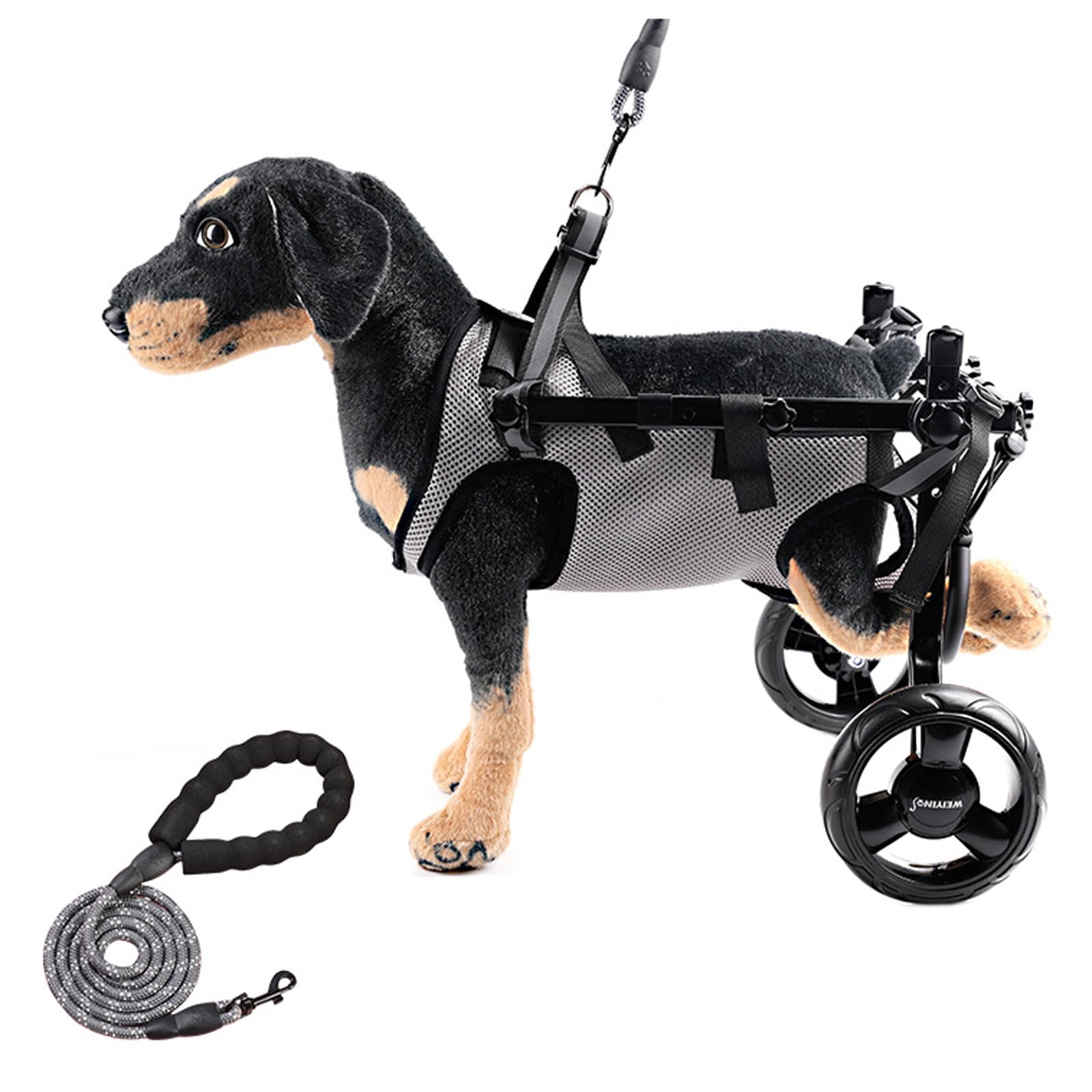 Silla de ruedas para perros traseras, carrito ajustable mediano de rehabilitación