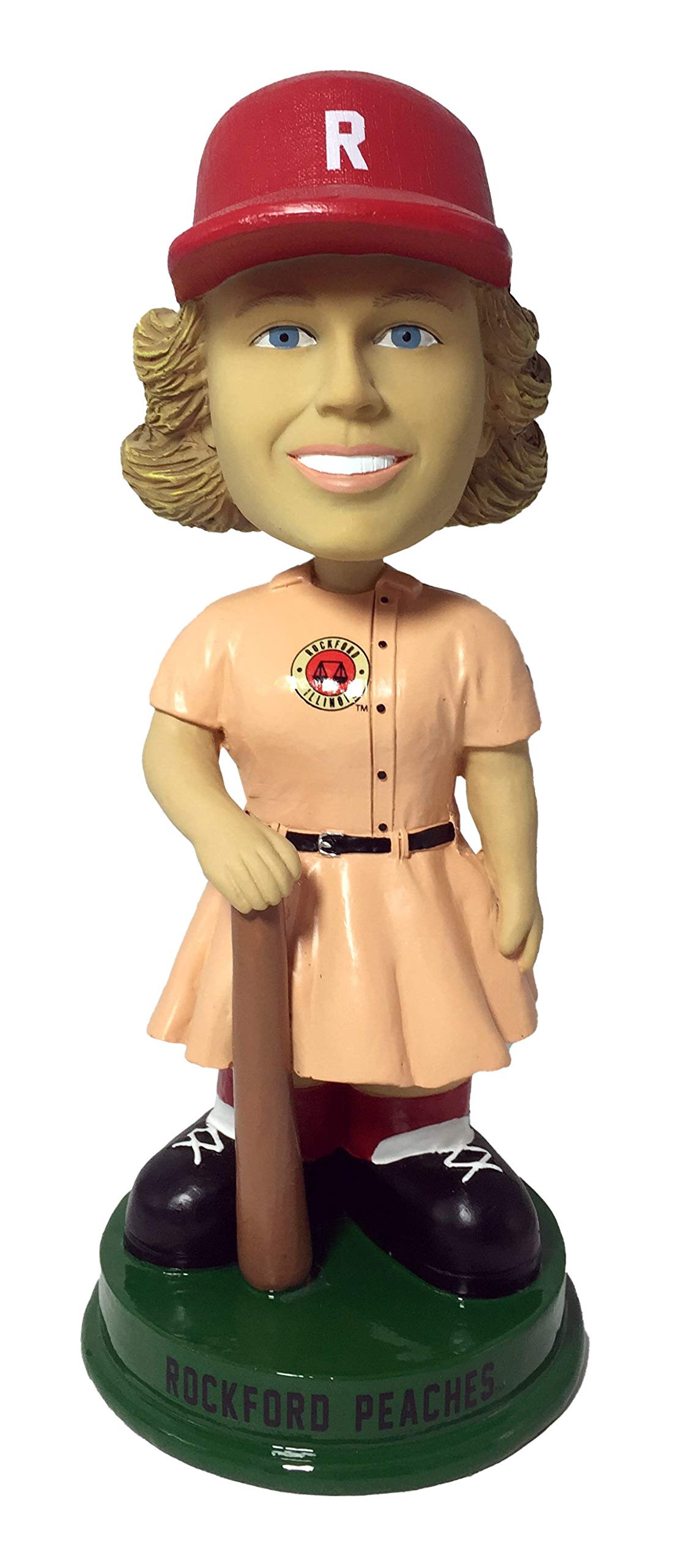 Rockford Peaches AAGPBL Vintage Green Base Bobblehead AAGPBL