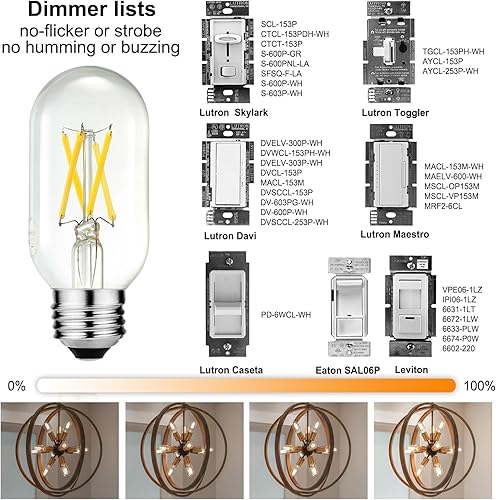 Miniatura 3 de LiteHistory Bombilla E26 Edison equivalente a 6 W, bombilla LED E26 de 60 W, regulable, color blanco neutro, 4000 K, E26, AC120 V, 600 lúmenes,