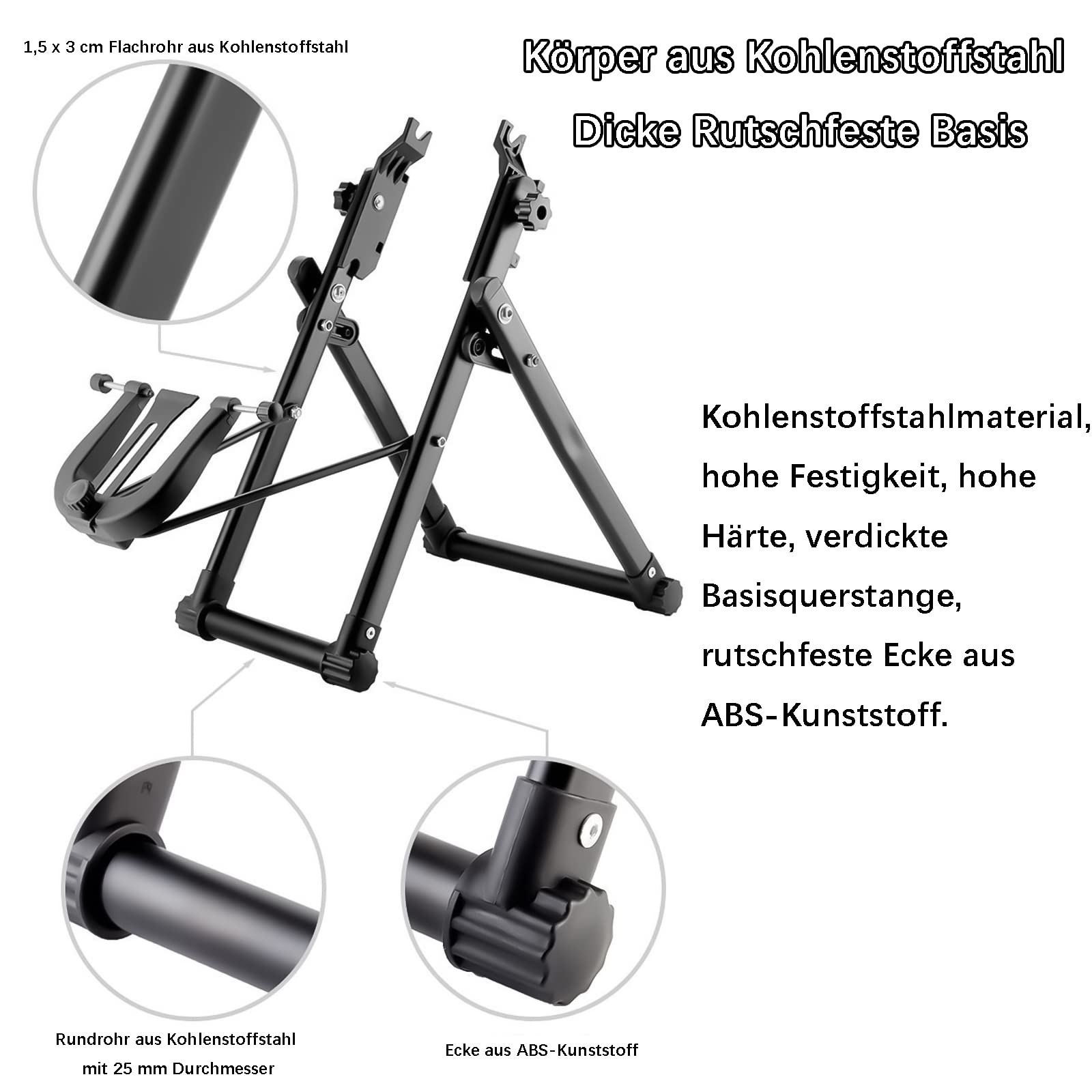 DYOUen Zentrierständer für Fahrradräder, Schwerlast Bike-Reparatur Maintenance Support Faltbarer Fahrradständer Mountainbike Hinterradständer