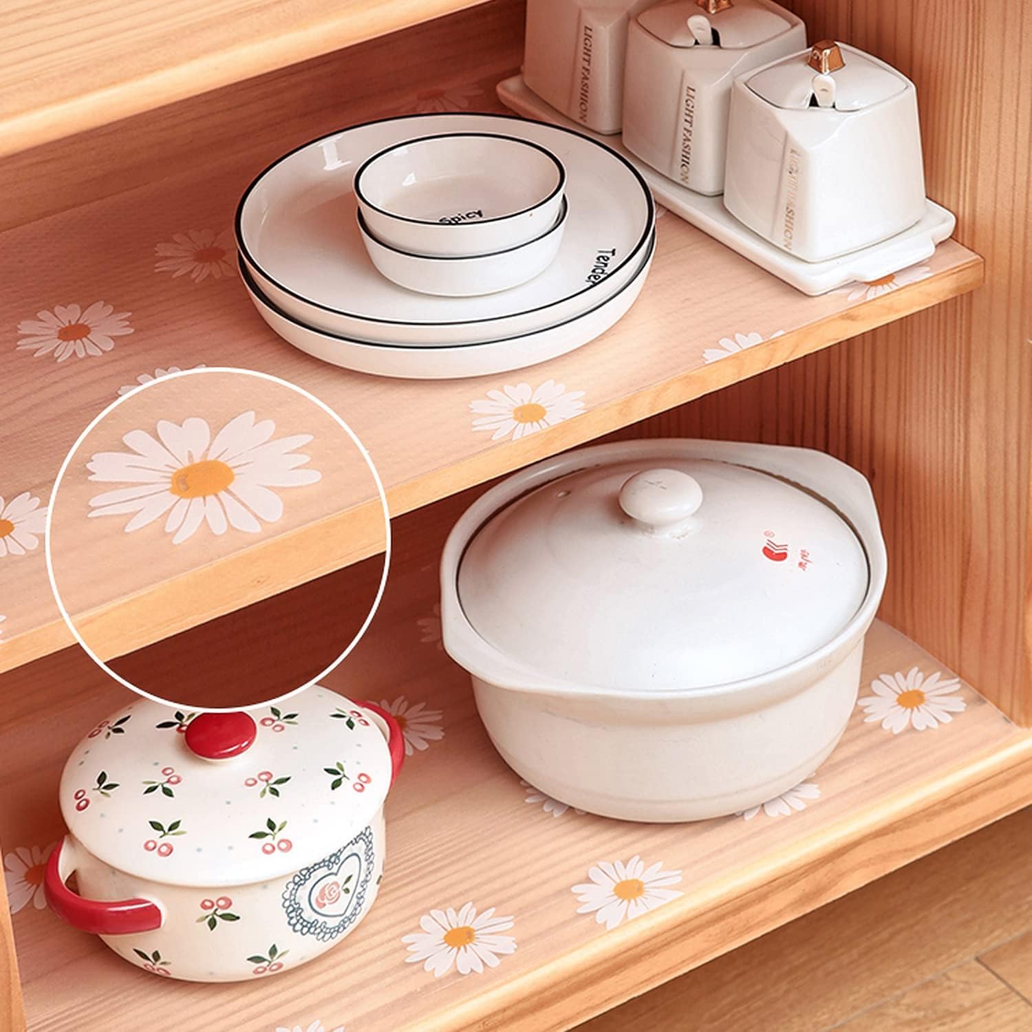 Zenmat EVA Anti Slip 45cmX3m Printed Shelf Liners for Kitchen Cabinets, Drawers, Fridge โ Non-Slip, Washable Mats for Shelves, Cupboards Easy to Cut and Install (45CMX3MTR - Sunflower Printed) 2