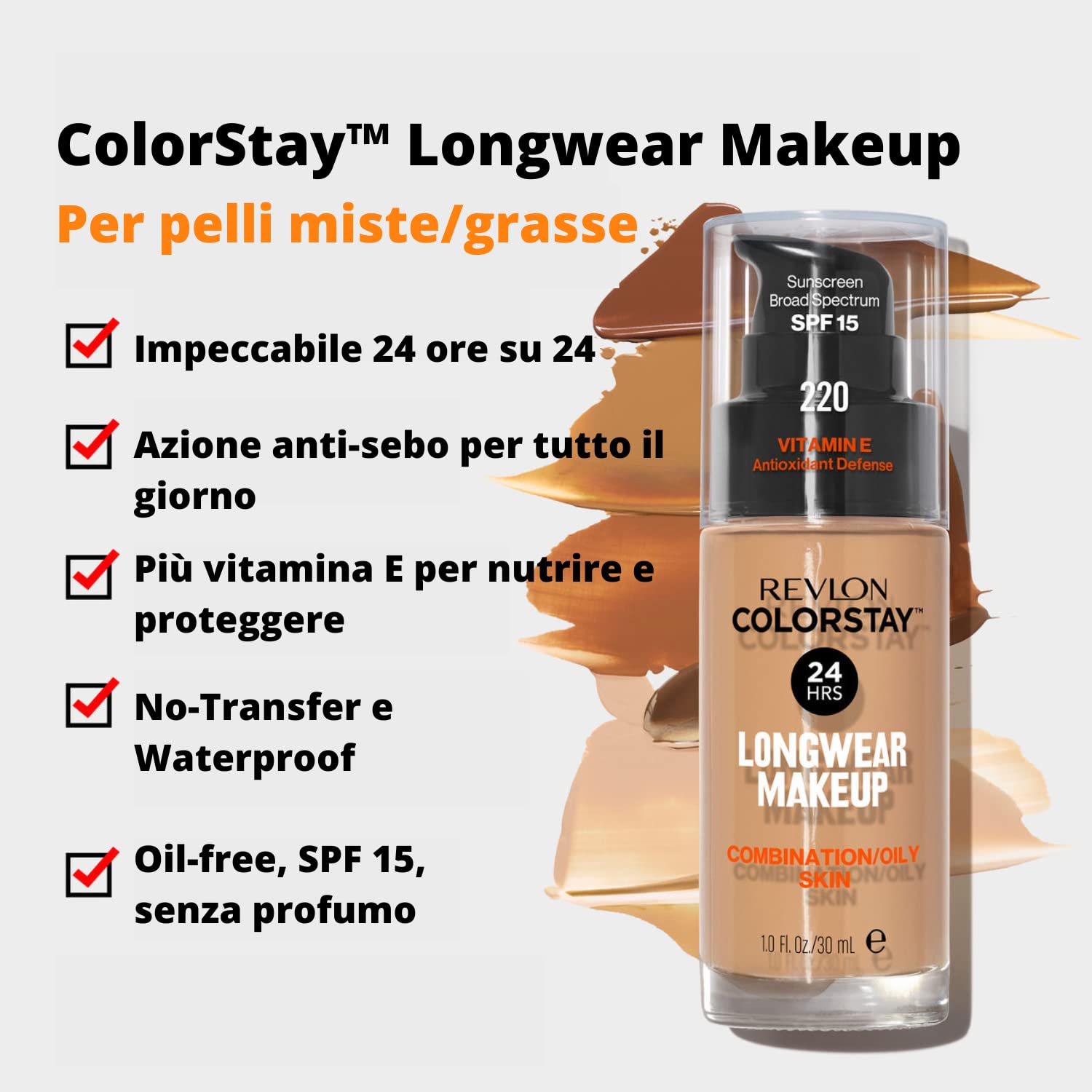 Revlon Colorstay Liquid Foundation Makeup with Pump 110 Ivory Combination/Oily Skin,1 Fl Oz (Pack of 2)