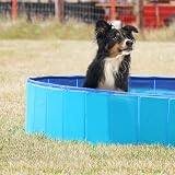 Foldable Dog Pool, Jsdoin Portable Dog Paddling Pool, Pet Kids Bath Pool Swimming Pool, Non-Slip PVC Kiddie Pool for Kids, Dog Cat Bathing Tub For Garden Patio Bathroom(80 * 20cm) - 2