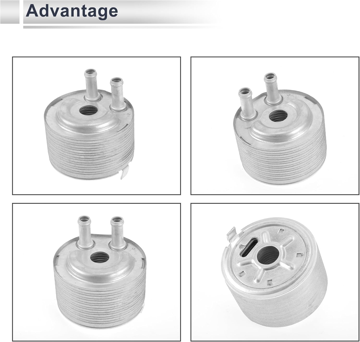 Engine Oil Cooler for Nissan NP300 2010-2015 Transmission Oil Cooler Trans Cooler No.21305EB300 with O-ring Seals Aluminum Alloy 1 Set