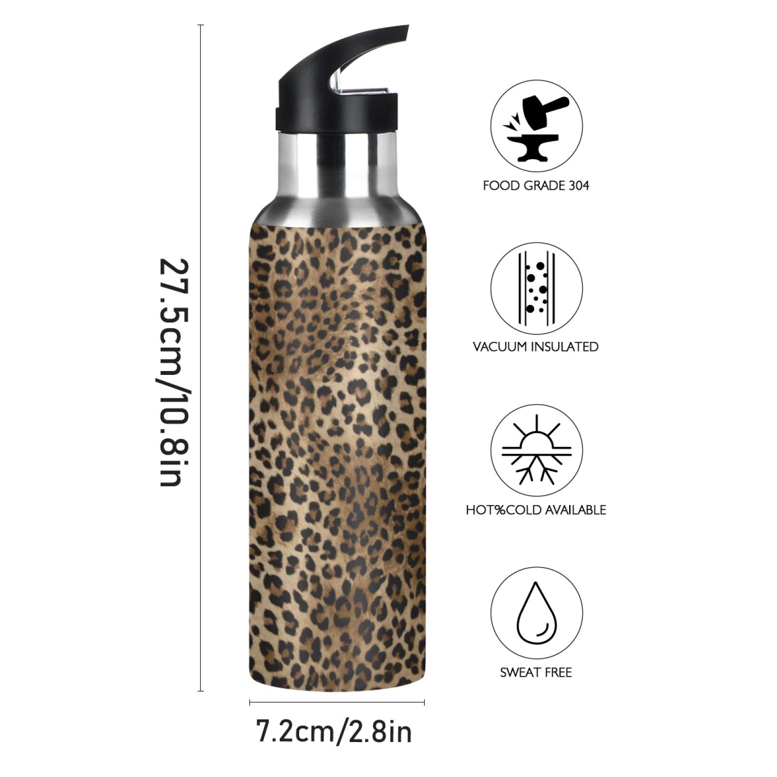 JUMBEAR Edelstahl-Trinkflasche 600ml – Isoliert, Auslaufsicher, Mit Strohhalm & Tribal-Design, Für Sport & Outdoor
