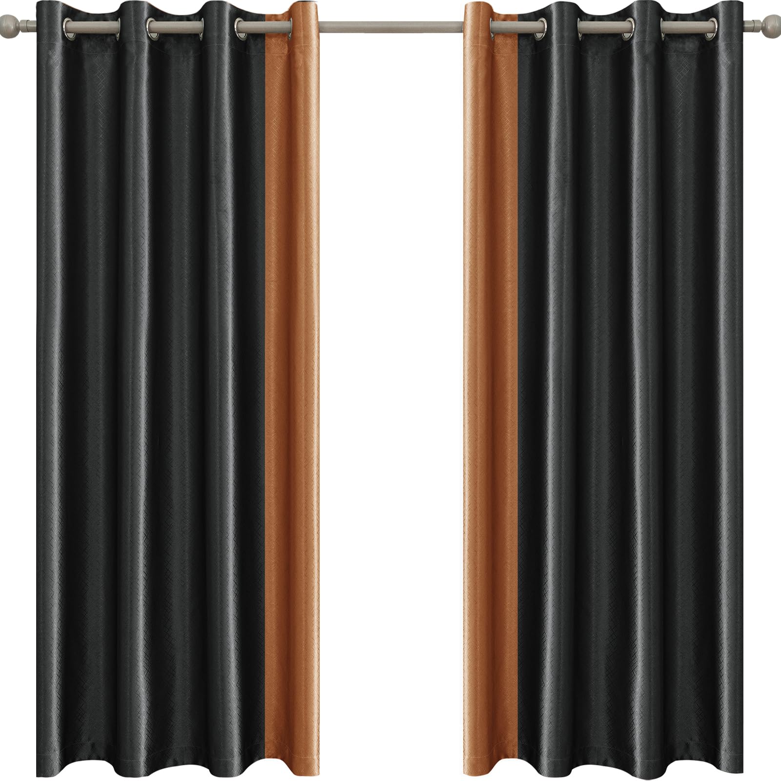 Ystyle Cortinas Salon 2 Piezas, Cortinas Dormitorio, Cortinas Termicas Aislantes Frio Y Calor, Cortinas Opacas, Cortina Salon Modernas, Curtains Acustica, 140x180 cm, Gris Naranja