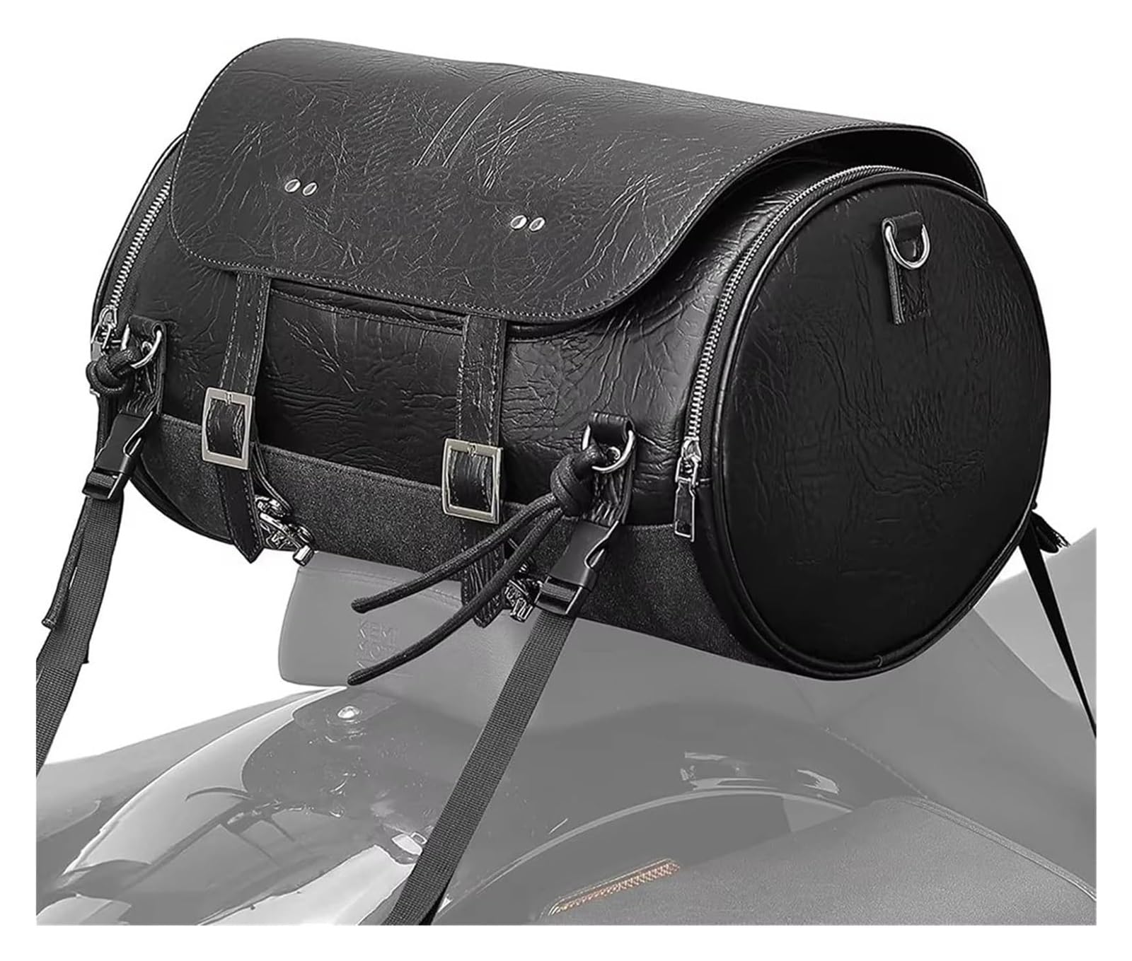 Moto Paraurti Borsa per Sportster per Softail per Dyna per V-Star per Shadow Coda Moto Sella Posteriore in Pelle Borsa da Espandibile 18-22L
