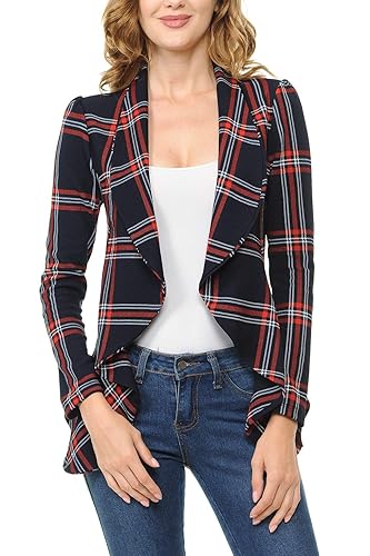 Women's Long Sleeve Classic Draped Open Front Lightweight Blazer(S-3XL)