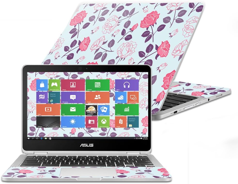 MightySkins Skin Compatible with Asus Chromebook Flip C302CA 12.5" (2016) - Vintage Floral | Protective, Durable, and Unique Vinyl Decal wrap Cover | Easy to Apply, Remove | Made in The USA