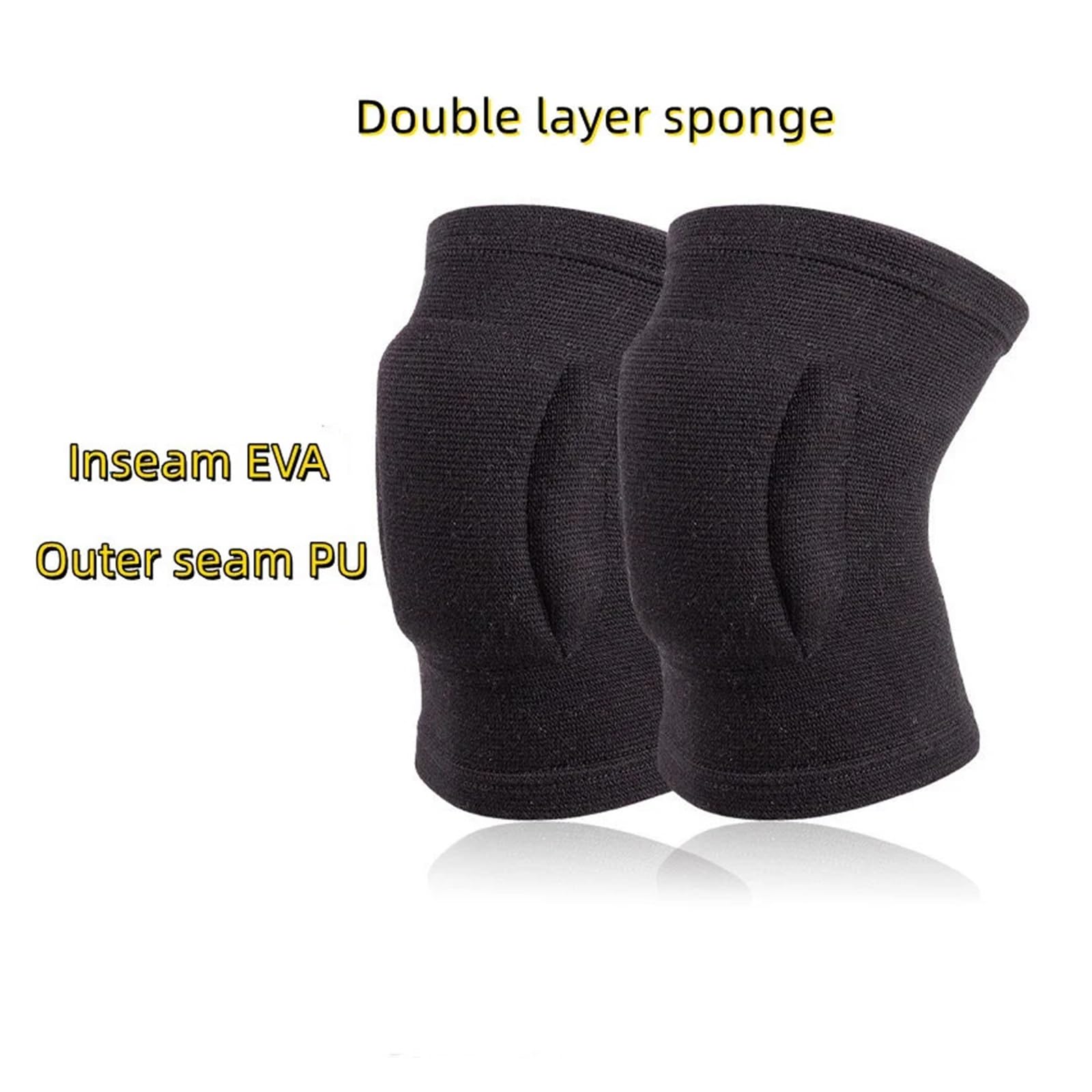 Genouillères de Sport antidérapantes, Soutien, 1 Paire, éponge épaisse et Respirante, Compression, pour Le Volley-Ball et la Danse en extérieur.