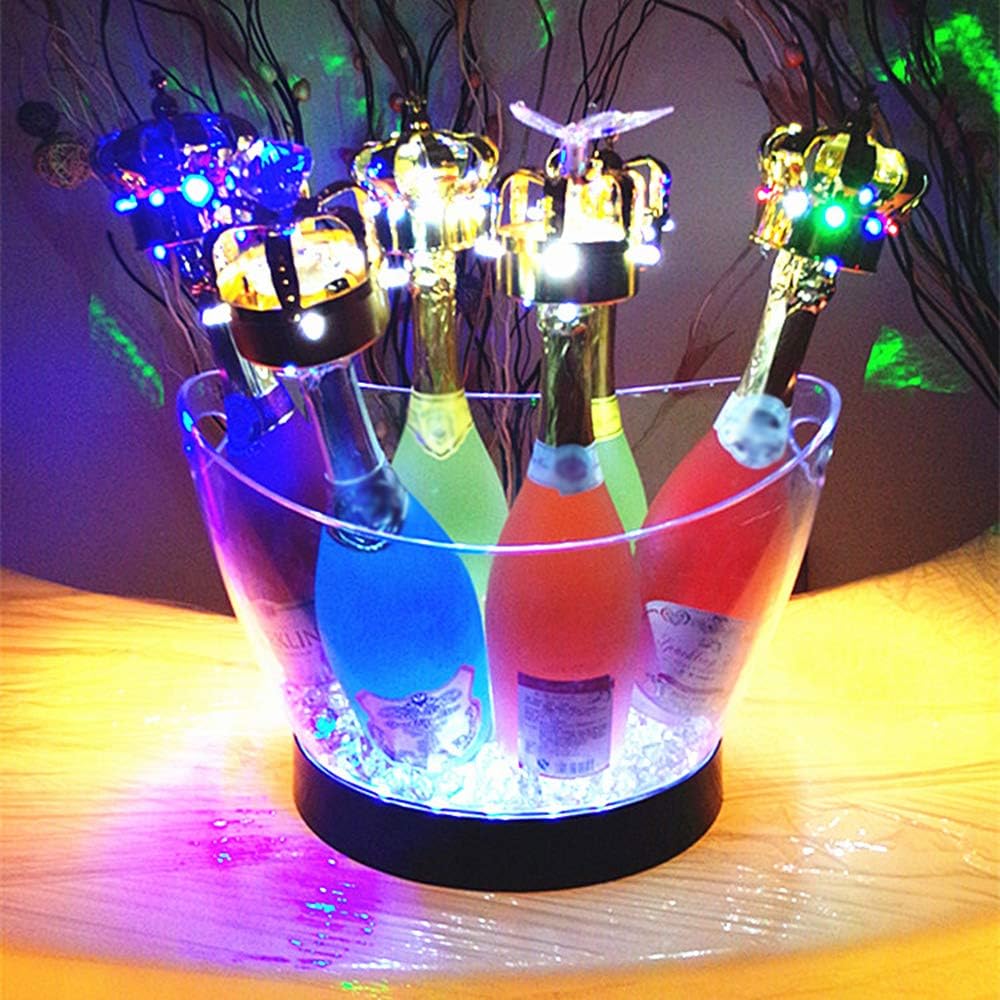 Led Light Ice Bucket,Color Changes Illuminated Champagne Bucket
