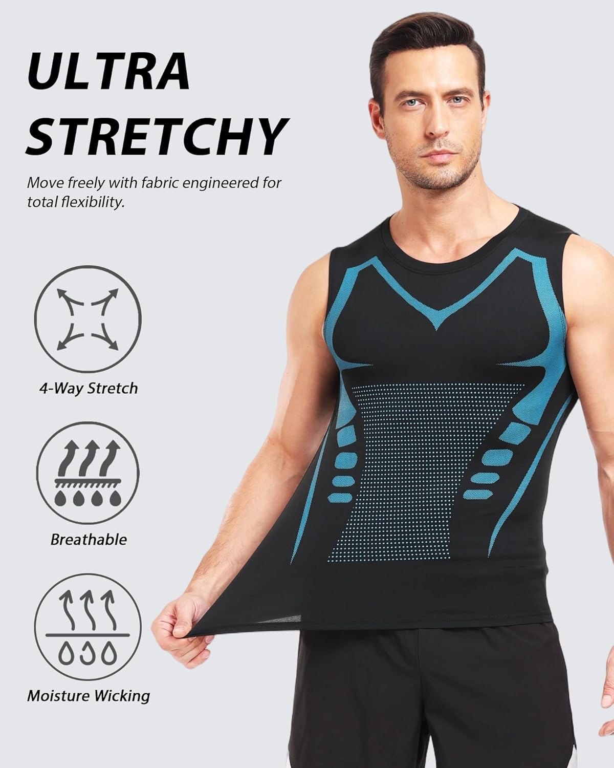 Mens Tank Tops,Sport Running Dry Fit Gym Shirt, Wicking Athletic Mesh Breathable Muscle Tee Workout Sleeveless Shirts