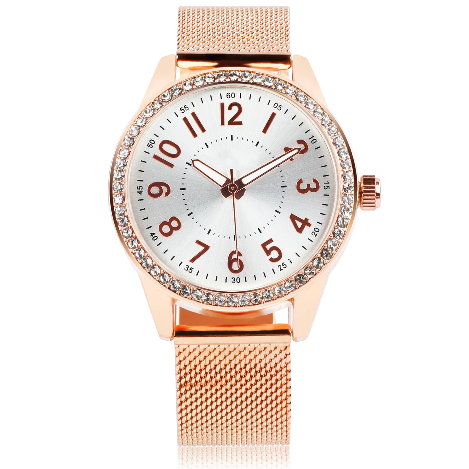 jomparis Womens Watches Ladies Analog Quartz Wrist Watch with Stainless Steel Strap Stylish Luxury Crystal Diamonds for Women Girls(Silver) (B0D5LNK799) Amazon Price History, Amazon Price Tracker