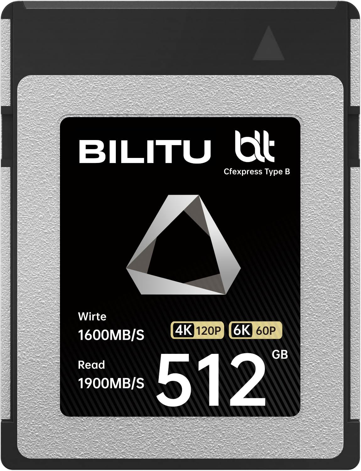 CFexpress B-Type - Scheda di memoria da 512 GB con velocità di lettura fino a 1900 MB/s e velocità di scrittura 1600 MB/s, compatibile con fotocamere, adatta per registrazione video 4K/8K/6K/12K