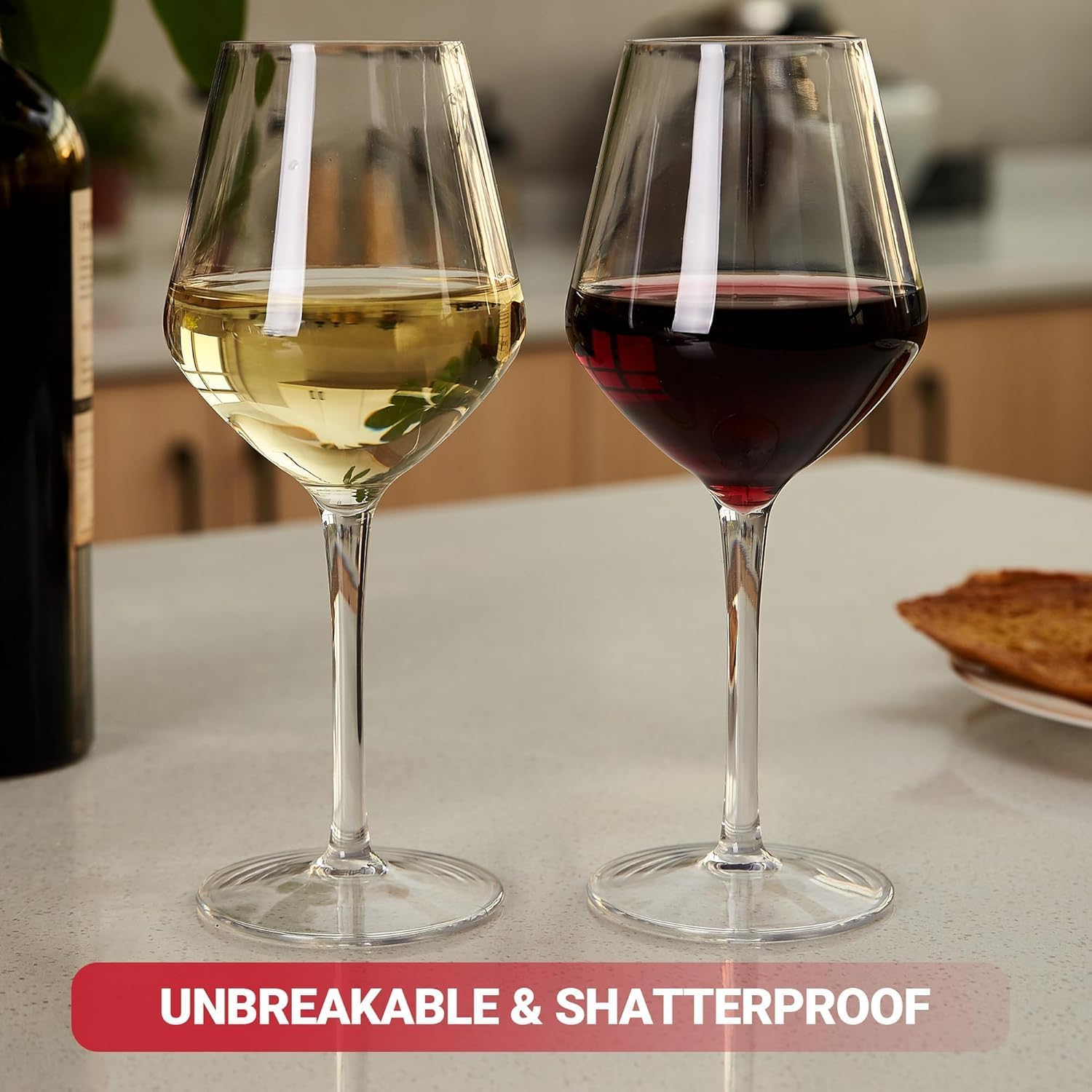 HAHASHOW Incassable Verres à vin 100% Tritan-Plastique Verres à vin 440ml Verres à Boire pour Le Parti Lot de 6