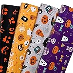 PlandRichW Halloween Wrapping Paper 12 Sheets Folded for Boys Girls Kids Man Women,Pumpkin Spooky Witch Hat Bat Halloween Decorations,Holiday,Party,Baby Shower Present Packing Each 20 X 29